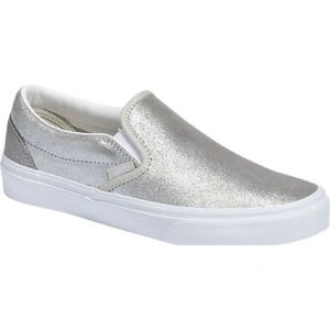 VANS CLASSIC SLIP-ON (CRACKED SILVER) SHOES men 5 women 6.5